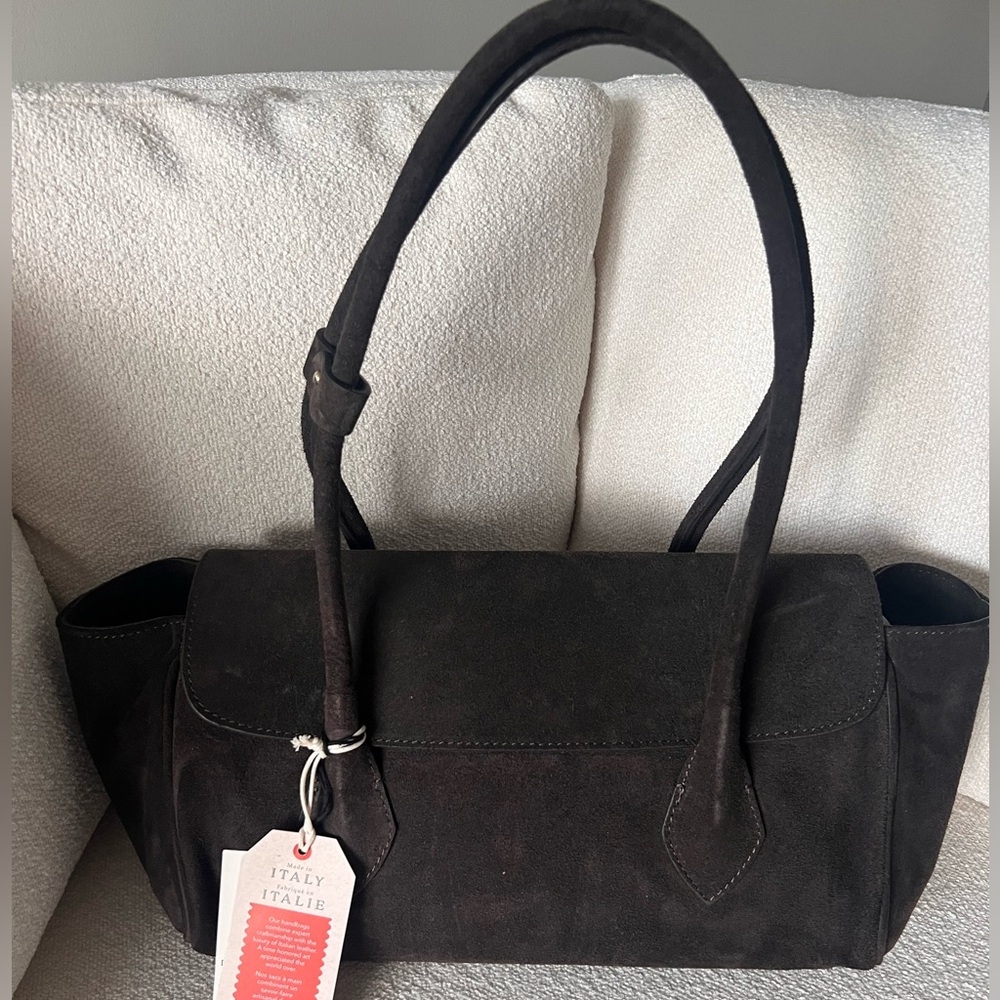 NWT stunning Divina Firenze suede east west handbag